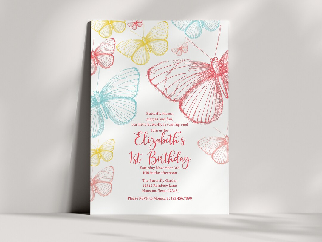 Printable Butterfly Party Invitation Butterfly Birthday - Etsy