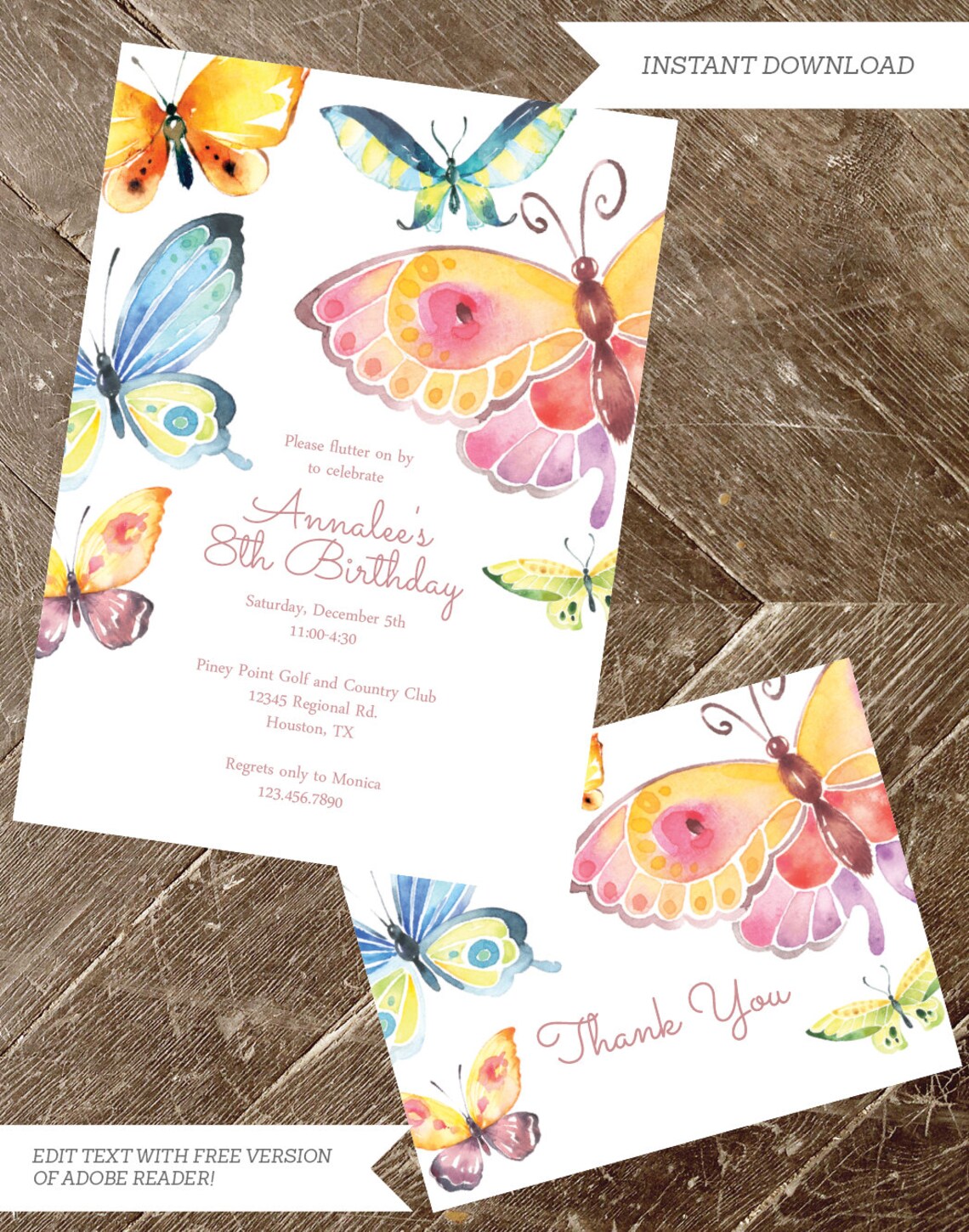 Printable Butterfly Party Invitation Butterfly Birthday | Etsy