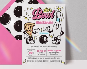 bowling party invitation bowling birthday invitation bowling birthday party invitation bowling invitation girls bowling party download