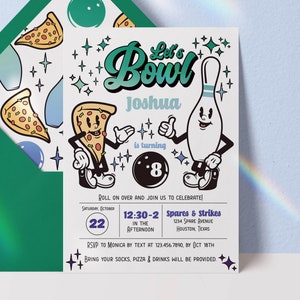 bowling party invitation bowling birthday invitation bowling birthday party invitation bowling invitation bowling party digital download