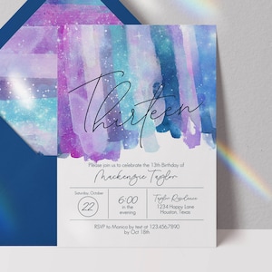 13th birthday invitation teen girl birthday invitation birthday invitation teen girl teen birthday invitation thirteenth birthday invite
