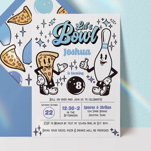 bowling party invitation bowling birthday invitation bowling birthday party invitation bowling invitation bowling party digital download