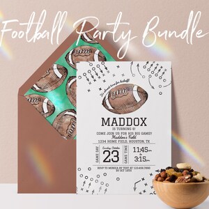 editable football invitation bundle football birthday bundle football birthday football digital instant download bundle game time invite