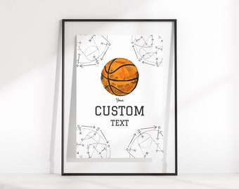 editable basketball sign custom text, basketball birthday sign, basketball birthday party, basketball digital download sign, game time sign