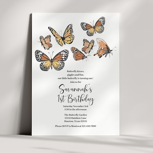 Monarch Butterfly Invitation | Butterfly Invitation | Butterfly Party Printable