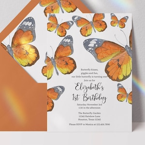 Monarch Butterfly Invitation | Butterfly Invitation | Butterfly Party Printable