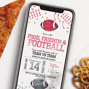 Textable Football Watch Party Invitation Mobile Tailgate Party Phone Invitation Football Game Invite Download Tail Gate Editable - RSB
