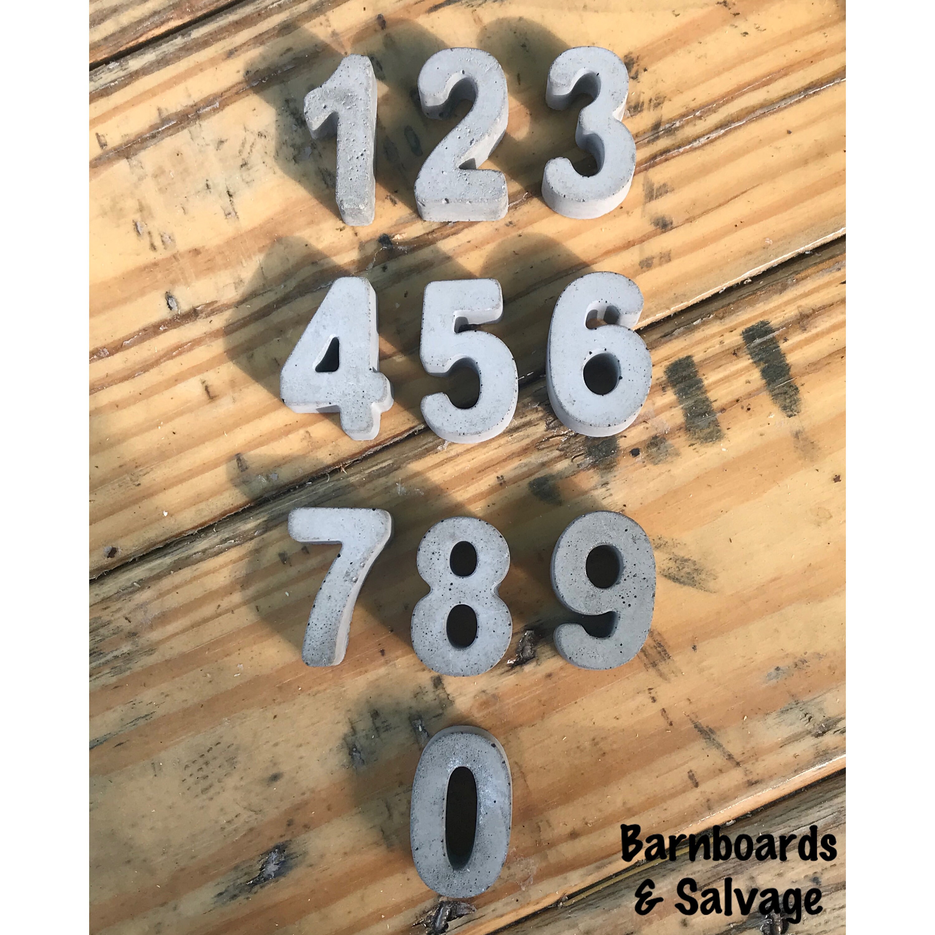 Concrete Numbers DIY Paint Home Decor Minimalist Decor Etsy