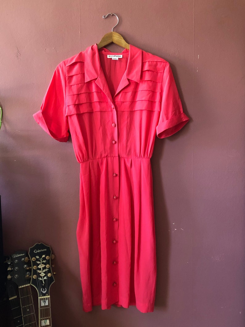 pink button up dress