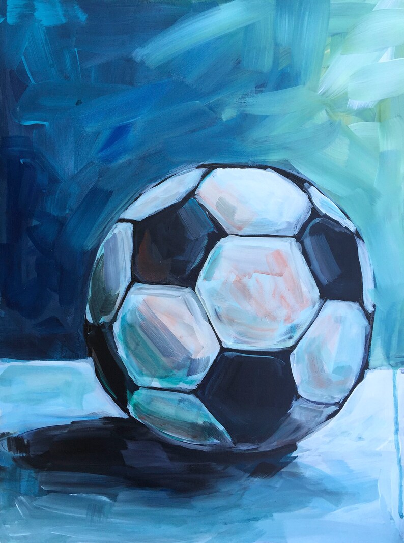 World cup fans This is an acrylic painting of a soccer ball Etsy