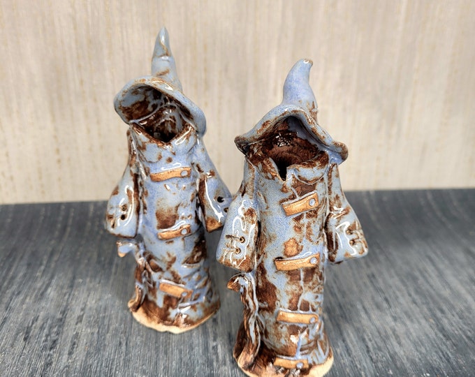 Small hand crafted ceramic wizard