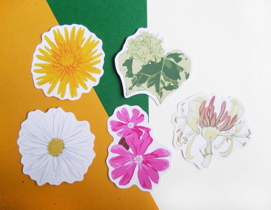 Flower Vinyl Stickers large Etsy