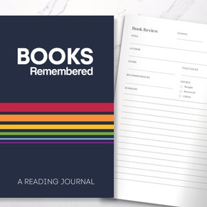 Reading Guided Journal | Book Review Journal and Logbook | Track books with Reading Planner Journal