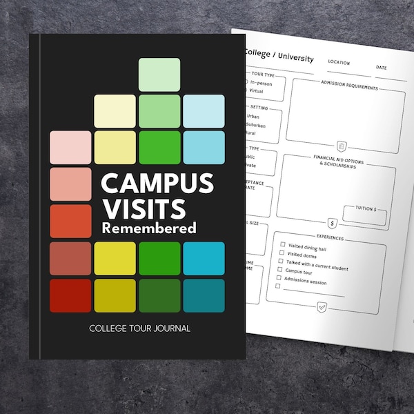 College Visits Journal Paperback | Journal for College-bound High School Students | College Tour Planner