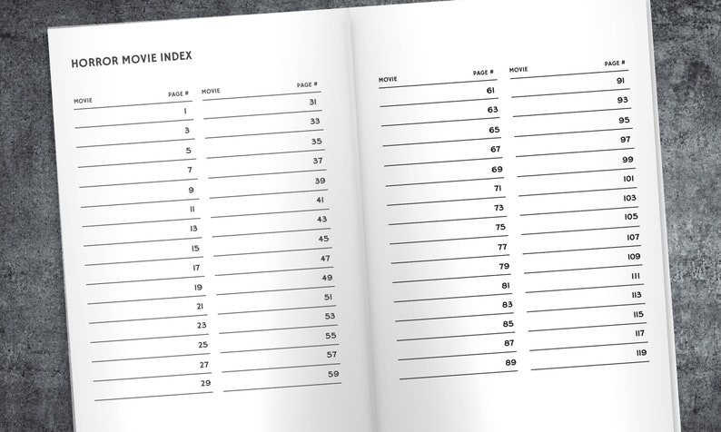 Horror Movie Review Logbook: Scary Movie Tracker Journal - Etsy