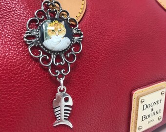 Purse charm Purse and bag charm Whimsical gift Backpack Charm Cat charm Gift for cat lover Gift for friend Gift under 25 Hostess gift