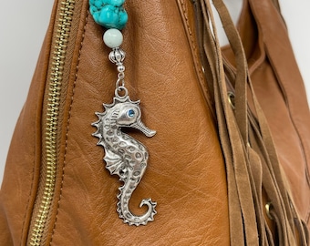 Sea horse charm Purse charm Backpack Charm Rear view mirror charm Gift under 50 Gift for teacher Gift for diver friend Boho Hostess gift