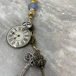Personalized hostess gift Teacher gift Gift for her under 25 Purse charm Bag charm Backpack charm Bohemian gift for friend Key and clock image 9