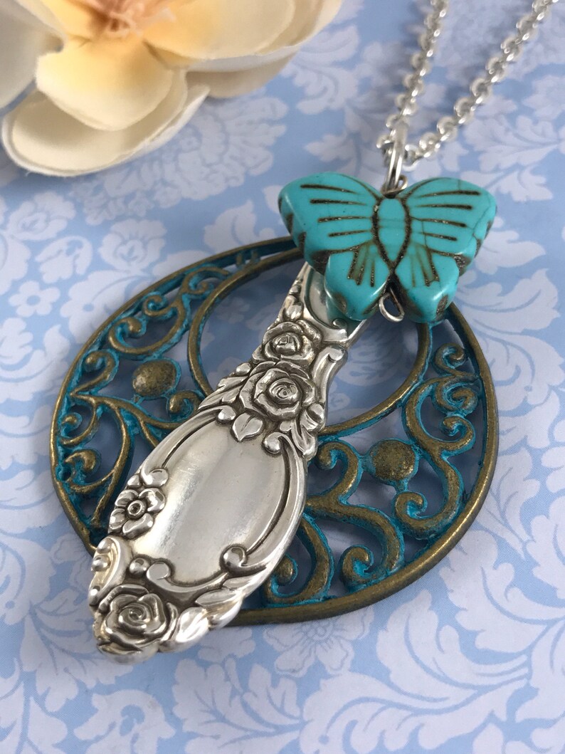 Silverware jewelry Spoon jewelry Spoon necklace Butterfly Etsy