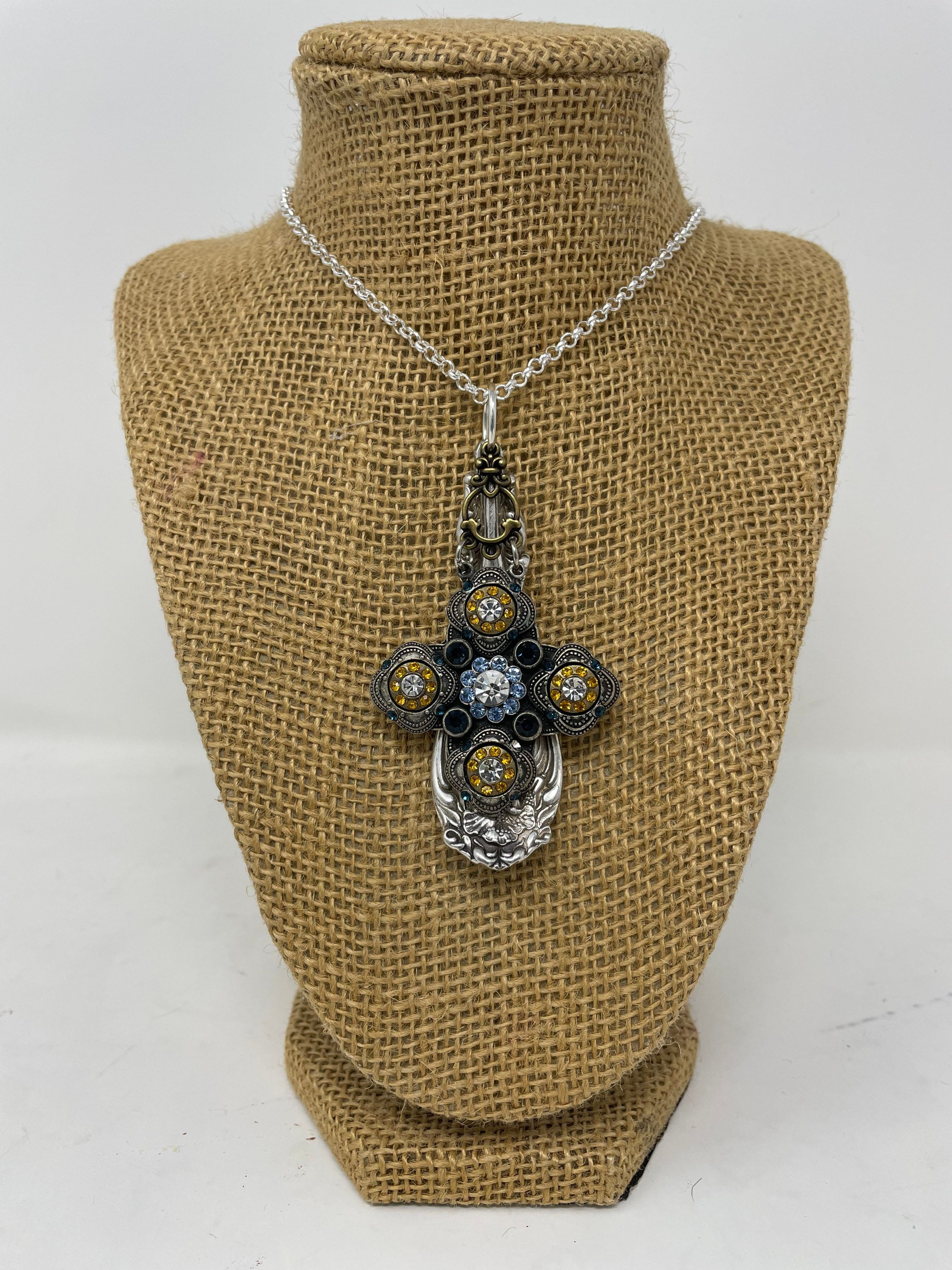 Religious jewelry Spoon jewelry Silverware cross necklace Faith inspired jewelry Gift for her Easter confirmation gift Mother's Day gift