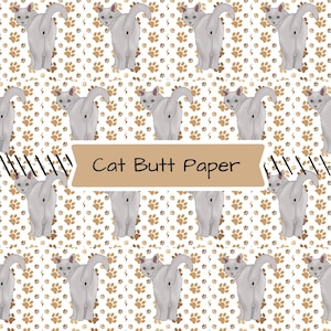 Cat Butt Funny Humorous Digital Seamless Paper Pattern Pack