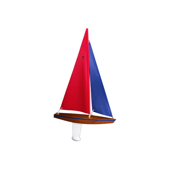 wooden toy sailboat