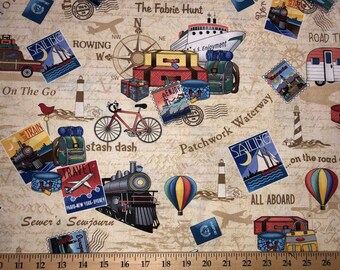 American Road Trip Van Camper Great Outdoors Handcrafted Cotton Valance