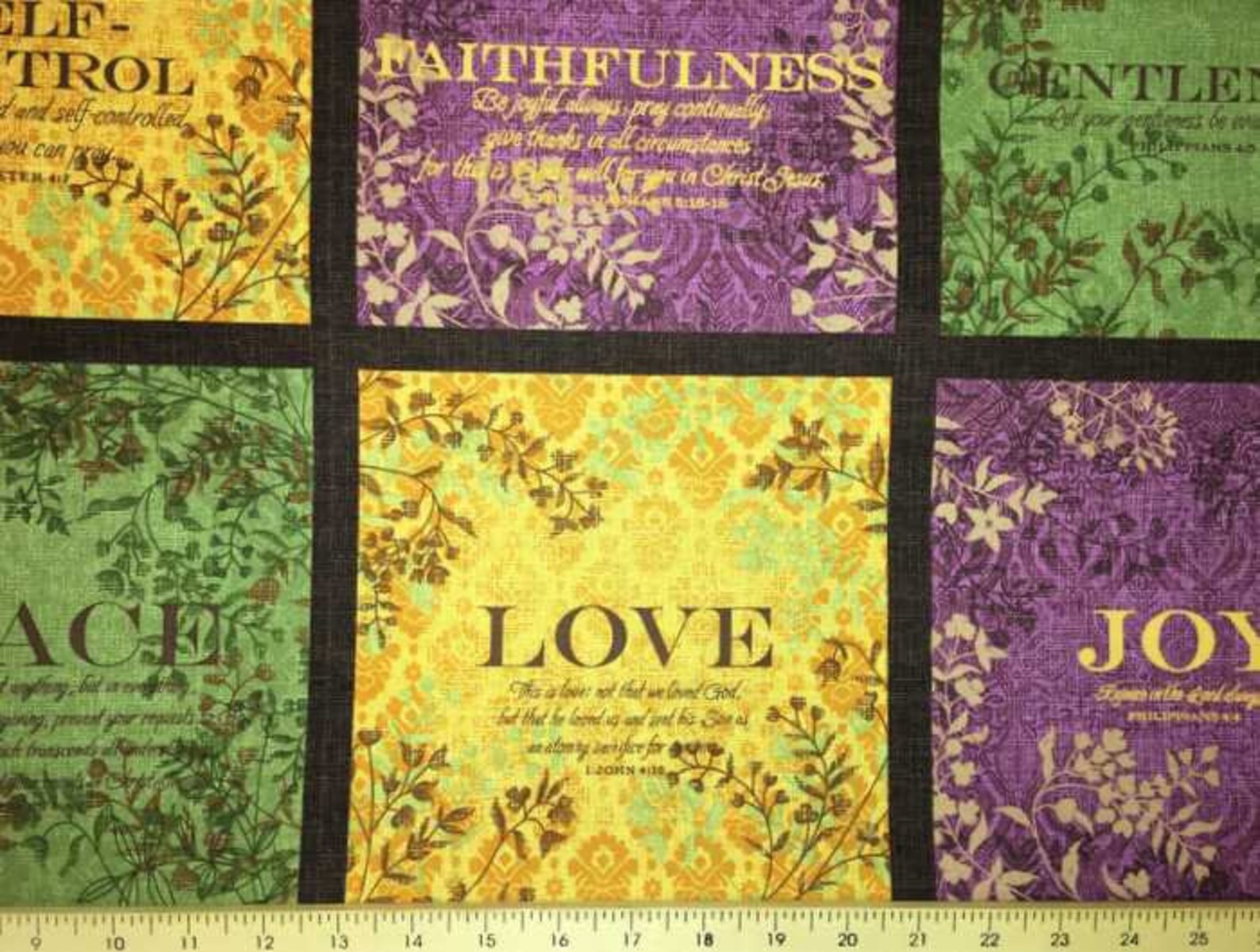 Fruit of the Spirit Fabric Quilt Panels Inspirational Bible Etsy