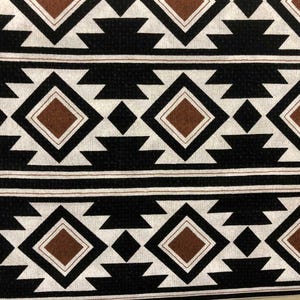 Boho Aztec Fabric Rust Black Geo  Southwest Tribal Southwestern Quilting Apparel Cotton Fabric t7/25