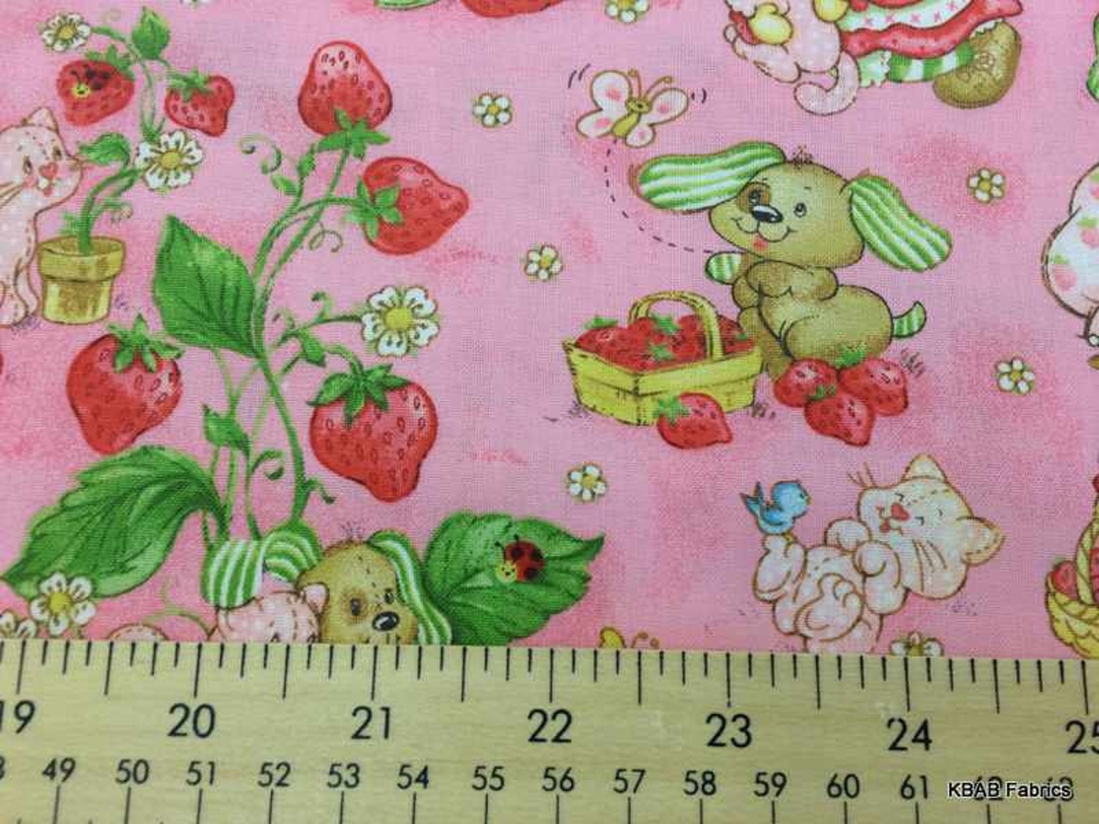 STRAWBERRY SHORTCAKE Fabric By the Yard Fat Quarter Pink & Etsy