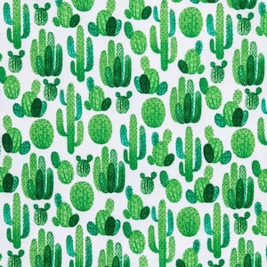 Desert Cactus Fabric Botanical Succulents Plants Fabric Western Cacti Desert Hispanic Plant Southwestern Dry Garden Cotton Fabric a2/37
