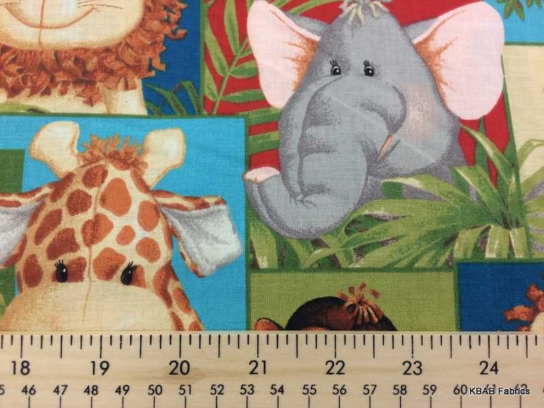 Jungle Baby Fabric Safari Patch Fabric Lion Monkey Giraffe Etsy