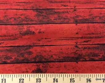 Red Barn Wood Fabric Red Wood Grain Plank Panel Board Farm Lumber Rustic Barnboard Fence Landscape Cotton Quilt Fabric by the Yard t4/16