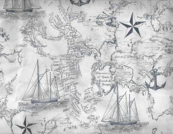 Nautical Chart Fabric