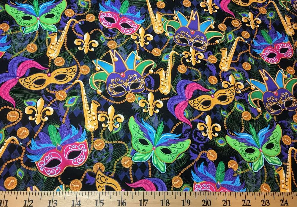 mardi gras masquerade fabric