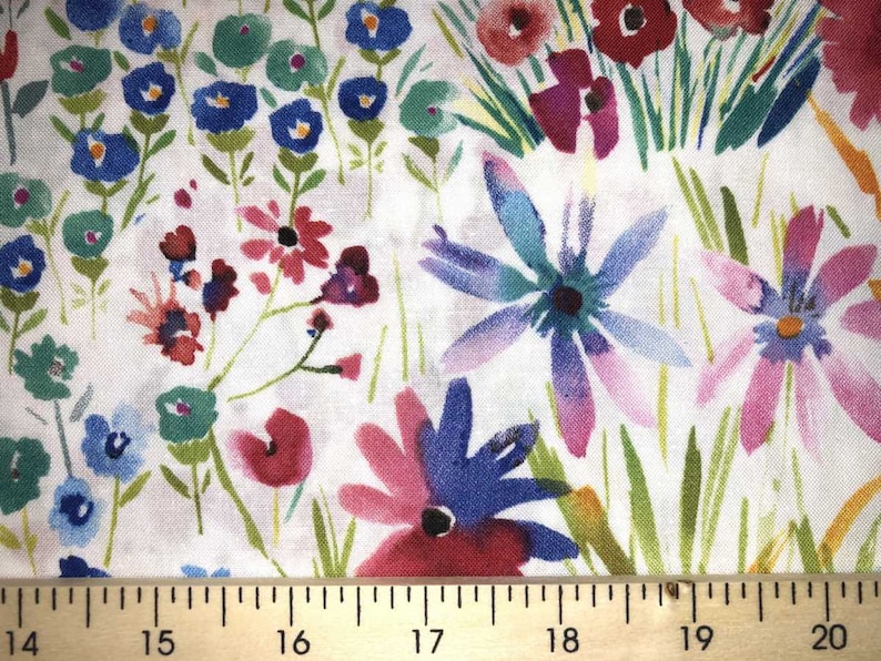 Garden Floral Blessing Blocks Bird /& Seed Packs Potted Flower Cotton Fabric t2//1
