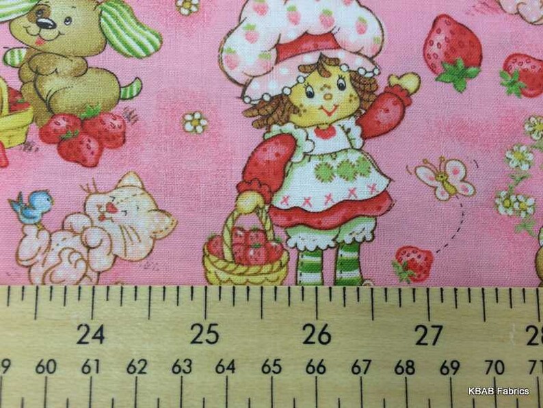 STRAWBERRY SHORTCAKE Fabric By the Yard Fat Quarter Pink & Etsy