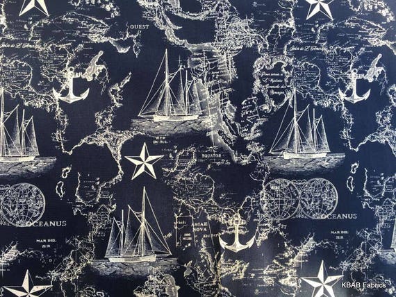 Nautical Chart Fabric