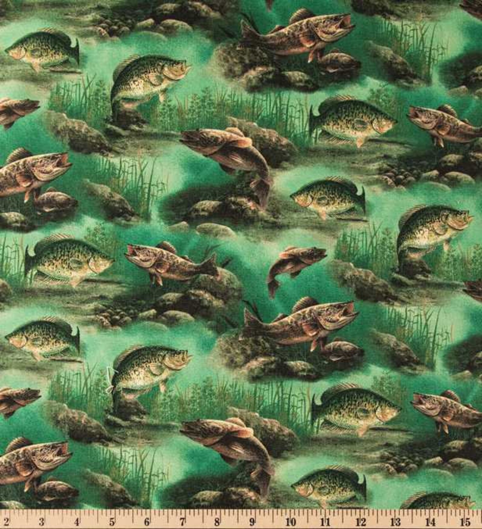 Fish Fabric Bass Fishing Fabric Sports Fisherman Fabric Etsy