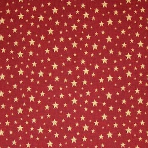 Gold Star Patriotic Fabric, Gold Stars on Red Fabric, 4th of July Fabric, America Gold Stars Apparel Quilting Cotton Fabric t2/38