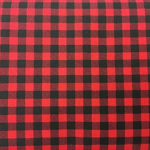 Red & Black 3/8&quot; Buffalo Check Fabric Hunting Lumberjack Checkered Plaid Cotton Fabric By the Yard, Fat Quarter w5/9