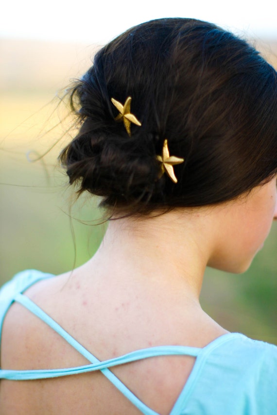 Starfish Hair Pins Gold Mermaid Costume Hair Clips Ocean Theme Etsy