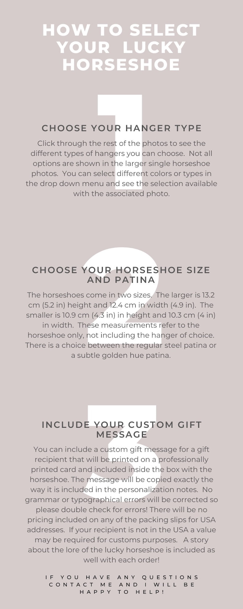 Graphic that describes how to select your lucky horseshoe.