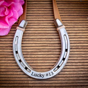 13th Anniversary Gift Idea Thirteenth Anniversary Personalized Engraved Lucky Horseshoe Fun Good Luck Horseshoe Gift for Him Gift for Her