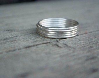 Sterling Silver Micro Skinny Stacking Rings Argentium Super Thin Stack  Minimalist Silver Rings Set Midi Ring 925 Silver Rings Dainty Rings