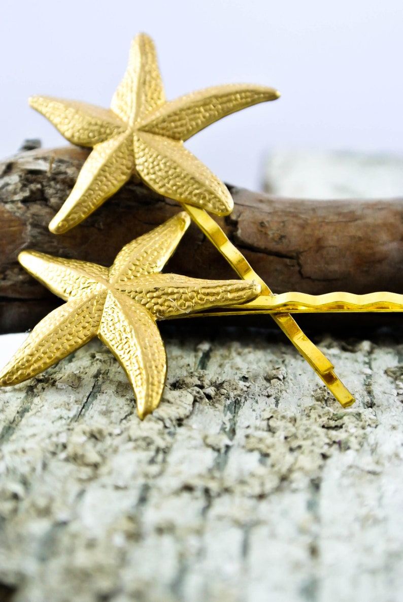 Starfish Hair Pins Gold Mermaid Costume Hair Clips Ocean Theme Etsy