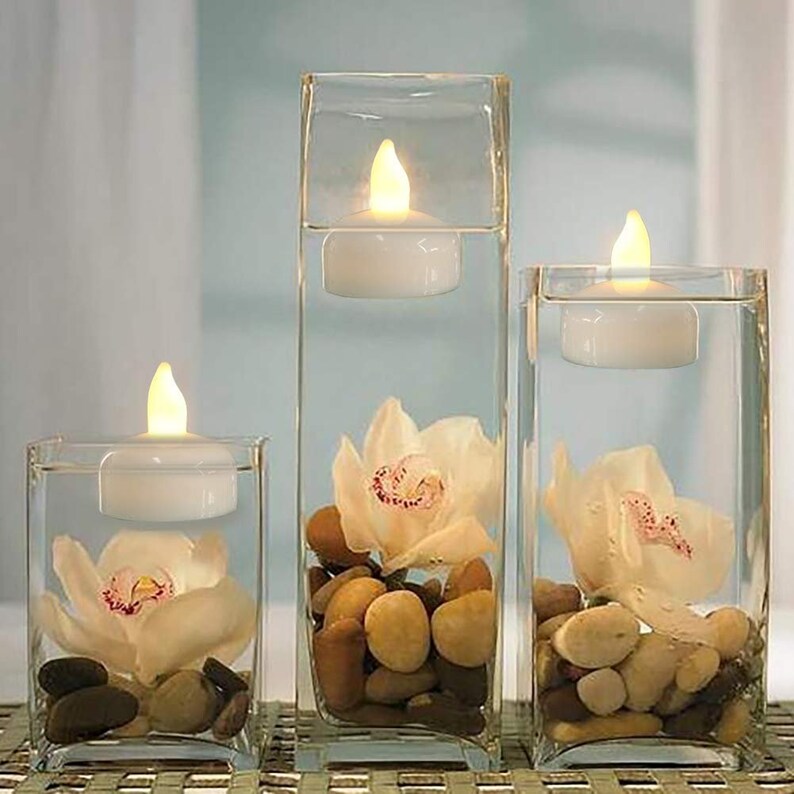 WaterActivated FLICKERING LED Floating Candles Flameless Etsy
