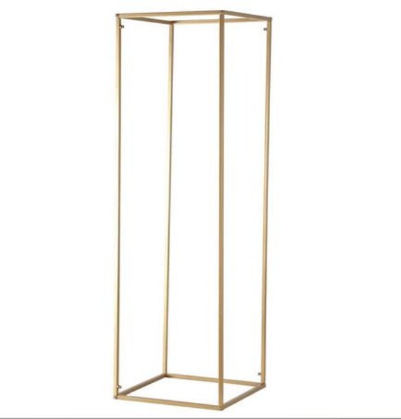 Tall Gold Rectangular Metal Stand Vase HolderFlower holder Etsy