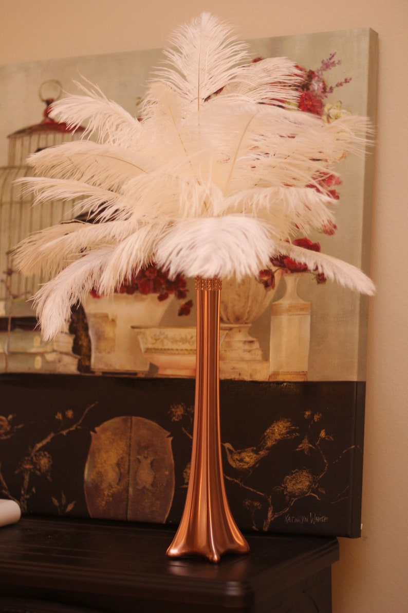 Ostrich Feather Centerpiece Kit Copper Eiffel Tower Etsy