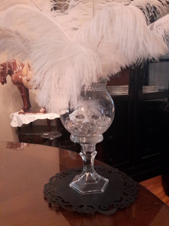 orchid feather centerpieces